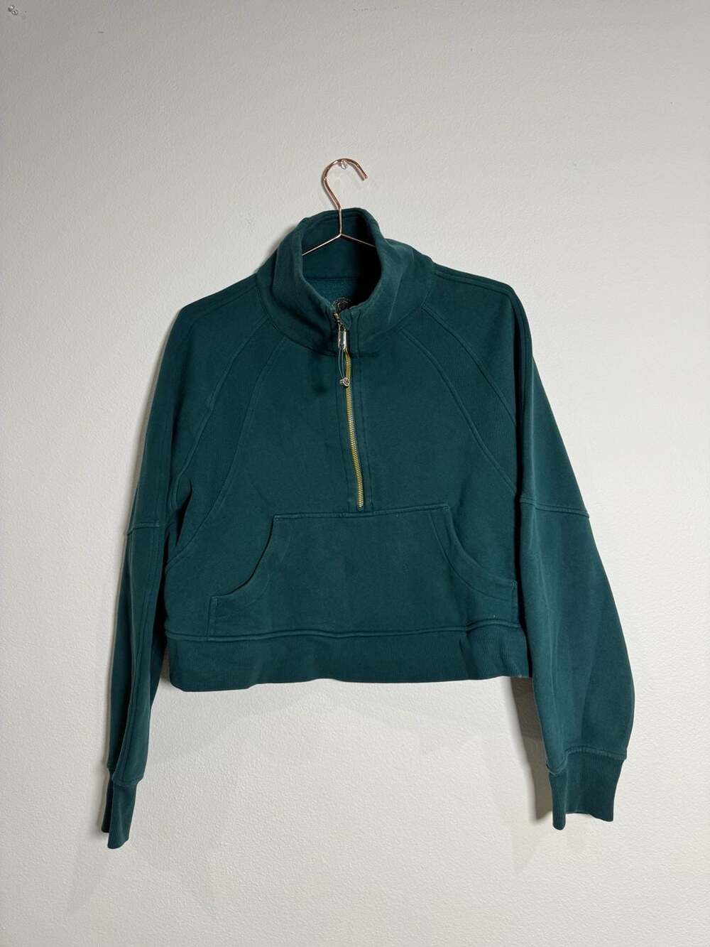 Lululemon Scuba Oversized Funnel Neck Half Zip Pullover Storm Teal M/L - Picture 2 of 12